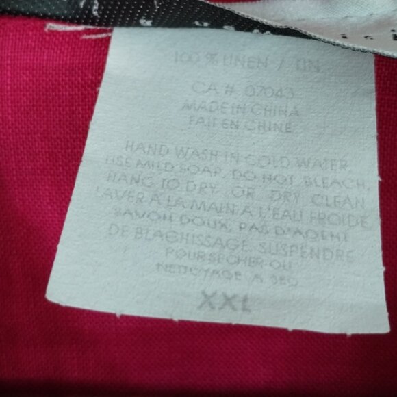 It's a New Vision 100% Linen Button Down Blouse Size 2XL Pink Relaxed Side Slits - Picture 3 of 8